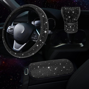 Juego de Fundas Decorativas <span class=keywords><strong>para</strong></span> Coche con Diamantes Brillantes, <span class=keywords><strong>Funda</strong></span> <span class=keywords><strong>para</strong></span> Palanca de Cambios, <span class=keywords><strong>Funda</strong></span> <span class=keywords><strong>para</strong></span> <span class=keywords><strong>Volante</strong></span>, <span class=keywords><strong>para</strong></span> Mujeres y Niñas - Product Image 5