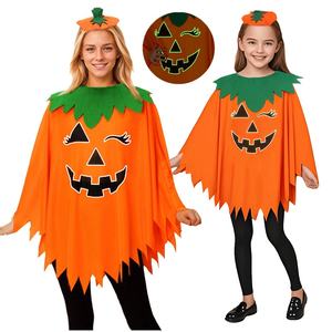 Glow-in-the-Dark Pumpkin Cape Shawl Hat Set para adultos <span class=keywords><strong>y</strong></span> niños Disfraz de Halloween para fiestas <span class=keywords><strong>y</strong></span> eventos escolares - Product Image 1