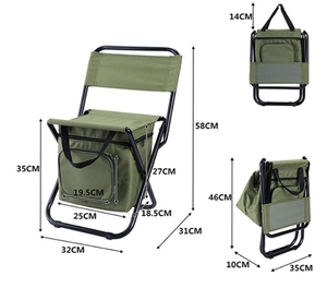 Silla Plegable para Camping, Reposapiés, Bolsa Térmica, Mochila, Silla de Playa - Product Image 4