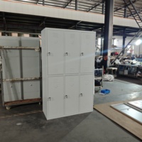 Ventes directes d'usine acier 6 portes casier métal vêtements placard de rangement armoire fer salle de sport/école compartiment casiers Almirah