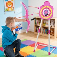 Juego de Tiro con Arco con Luces LED, 2 Arcos, 2 Portaflechas y Juego de Tiro con Flechas 3 en 1 para Niños, para Deportes al Aire Libre e Interior