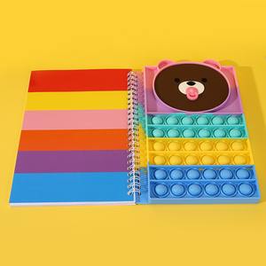 Carnet A5 à spirale avec couverture en gel de silicone, agenda promotionnel, motif petit ours, anti-stress, pour la gestion du stress et l'écriture manuscrite - Product Image 5