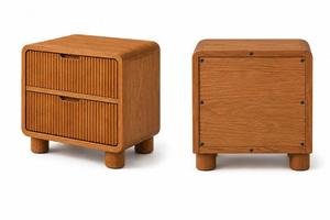 Mesita de Noche Moderna de Lujo con Estructura de Ratán y Madera, con Estante de Almacenamiento para el Hogar, Hotel, Apartamento, Dormitorio - Product Image 2