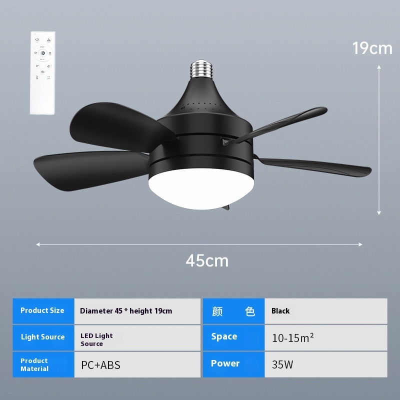 Minimalist Style Cross-Border E27 LED Ceiling Fan Light Zhongshan Lighting Detachable Blades for Dining Room Living Room Bedroom