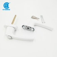 Manijas de Puerta de Aluminio con Recubrimiento de Polvo Blanco de Diseño Moderno y Alta Calidad, Herrajes para Ventanas y Puertas Abatibles de UPVC con Cerraduras