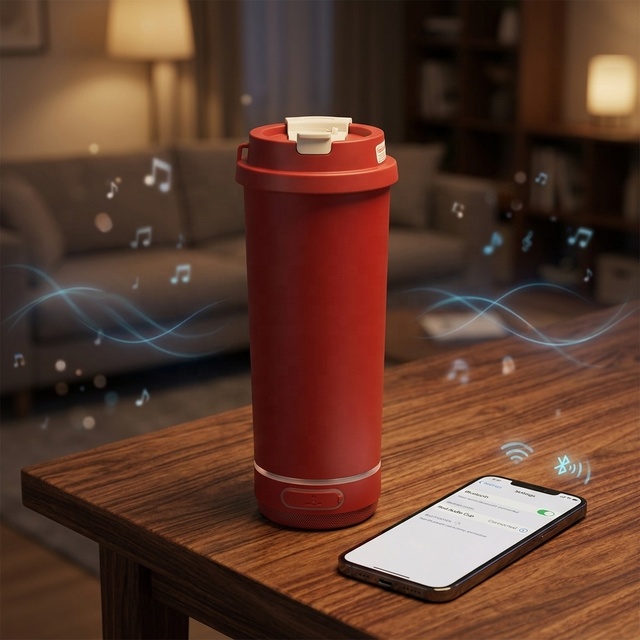 Popular Car Bluetooth Speaker with 420ml Stainless Steel 304 Coffee Cup USB Charging Straw, and Insulated Cup