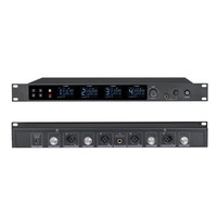 Micrófono Profesional de Metal de 4 Canales con Transmisión UHF, Adecuado para Cantar en Actuaciones en Bares