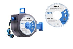 รีลท่อสวนแบบยืดหดได้100FT 1/2 "อัตโนมัติสายยางยึดผนังในสวนหมุนได้180 ° - Product Image 6