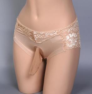 Manicotto senza cuciture per <span class=keywords><strong>pene</strong></span> Slim Boy Men Sexy Lingerie abbigliamento slip in pizzo Shorts intimo classico a maglia beni sani % - Product Image 3