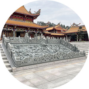 Personalizzare il giardino esterno della statua del drago cinese che intaglia la pietra naturale nove draghi con schermo a rilievo della parete decorazione in rilievo scultura - Product Image 1