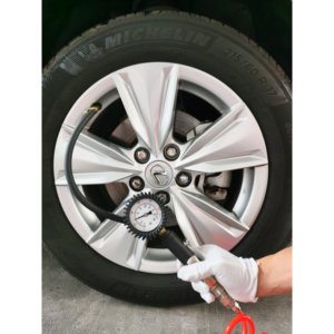 Manomètre de pression des pneus U-NAI UN-9604M 0-160 PSI avec tuyau d'air épaissi anti-explosion, corps en plastique ABS, affichage multi-unités, aiguille, pour voiture - Product Image 4