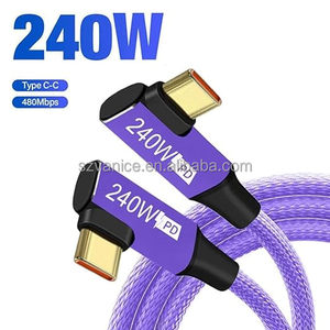 Codo <span class=keywords><strong>doble</strong></span> tipo <span class=keywords><strong>C</strong></span> a tipo <span class=keywords><strong>C</strong></span> PD 240W línea de carga rápida 1M teléfono Cabos <span class=keywords><strong>USB</strong></span>-<span class=keywords><strong>c</strong></span> <span class=keywords><strong>Cable</strong></span> Para Celular Kabel Data Cabo 100W <span class=keywords><strong>Cable</strong></span> DE LA <span class=keywords><strong>USB</strong></span>-<span class=keywords><strong>C</strong></span> - Product Image 2
