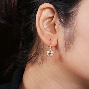 Boucles d'oreilles pendantes au design unique Pierre précieuse Iolite avec placage à l'or Fabriqué à partir d'argent sterling 925 Bijoux fins pour femmes - Product Image 2