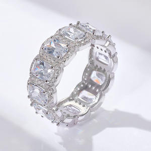 Gümüş zirkon düğün nişan sonsuzluk Band seti kafa parti hediye istifleme tek Sded altın anneler bantları - Product Image 2