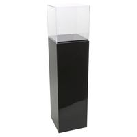 Boîte de présentation en acrylique Lear avec socle noir brillant, vitrine haute anti-poussière pour objets de collection, chaussures, sculptures