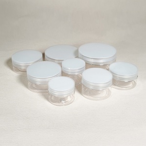 Pot en plastique givré de 4 oz et 8 oz pour crème pour le visage, boîtes en plastique transparent PET avec couvercle pour cosmétiques - Product Image 1