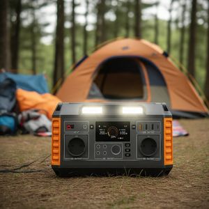ホームキャンピングカーソーラーパネルMPPT 220V純正弦波リチウム電池500W懐中電灯シガーライターポータブル電源 - Product Image 1