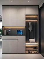 Meuble à chaussures moderne grande capacité en panneaux de bois massif, armoire de rangement portable pour entrée de maison, balcon, salon