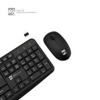 Set Keyboard dan Mouse R8 nirkabel, tetikus dan Keyboard komputer kantor terlaris