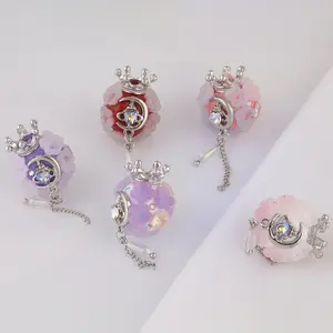 Luxury Beads Rhinestone Flower Vintage Bead with Holes for DIY Jewelry Accessories and Pen crown soft ceramic diamond ball