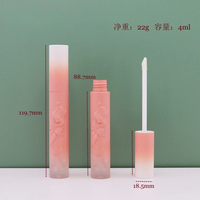 Tube vide personnalisé rose et blanc dégradé avec motif floral ours en peluche en relief 3D pour gloss, blush liquide et fard à paupières