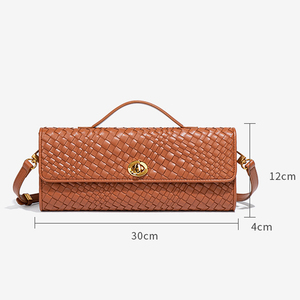 Sac à main <span class=keywords><strong>pour</strong></span> femme en cuir PU tissé à la main haut de gamme, design horizontal polyvalent, pochette de soirée, vente en gros, nouveau style vintage - Product Image 2