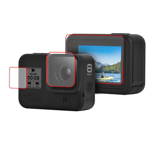 Protector de Pantalla de Vidrio Templado YEAH HD <span class=keywords><strong>Go</strong></span> <span class=keywords><strong>Pro</strong></span> 8 + Protector de Lente de Vidrio Templado + Película Protectora de Pantalla Pequeña PET para Gopro Hero 8 <span class=keywords><strong>Hero8</strong></span> - Product Image 1