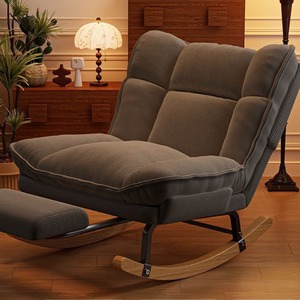 Fauteuils à bascule ergonomiques modernes de luxe, canapés en bois pour salon et chambre à coucher, fauteuils inclinables - Product Image 3