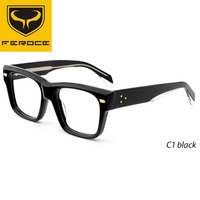 Kacamata FEROCE China Fashion Trendy Acetate Bingkai Optik Desain Baru Kacamata Wanita Solid