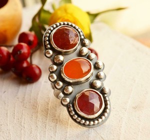 <b>Unique</b> Red Onyx Gemstone <b>Ring</b> 925 Solid Sterling Silver <b>Ring</b> Customized Natural Gemstone Adjustable <b>Ring</b> ODM OEM Supplier - Product Image 1