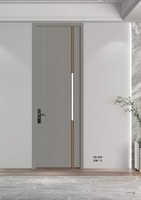 Porte en aluminium et bois gris, épaissie, de luxe léger, minimaliste, écologique, sans peinture, tendance, silencieuse et insonorisée pour chambre à coucher