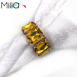 Anelli <span class=keywords><strong>Portatovaglioli</strong></span> in Cristallo Colorato con Diamanti <span class=keywords><strong>Oro</strong></span> e Argento per Decorazioni Matrimoniali - Product Image 5