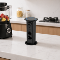 Prises électriques motorisées à une touche tubulaires de haute qualité à 3 prises pour bureau de cuisine étude à domicile