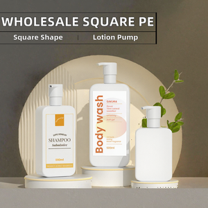 White Square PE Plastic <b>Bottle</b> 300ml 450ml 500ml 1000ml Empty Cosmetic Container Lotion <b>Pump</b> <b>Shampoo</b> Packaging/ - Product Image 2