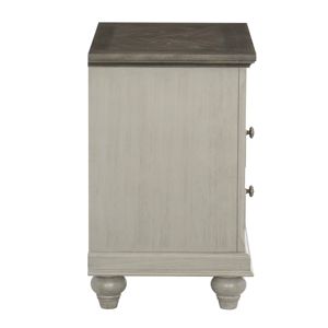 DB Classic Light Gray Nightstand with <b>2</b> <b>Drawers</b> Modern Farmhouse Design for Bedroom <b>Storage</b> for Apartments - Product Image 6