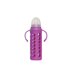 Biberón de vidrio de borosilicato orgánico personalizado seguro de 0 a 12 meses, anticólico, 60/120/240ML, con exterior de silicona - Product Image 6