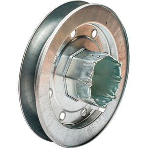 Puleggia metallica - puleggia da 180 mm con spinotto, realizzata in zinco, ideale per sistemi di trasmissione di forza e movimento. - Product Image 1