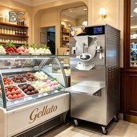 Machine à glaces artisanale 84L/H réglable avec 5 programmes, certifiée CE ETL, congélateur italien pour glaces dures et crèmes glacées