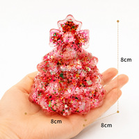 Jouet anti-stress en forme de sapin de Noël de 8 cm, rempli de maltose, en TPR, avec paillettes et sequins, à rebond lent, jouet sensoriel pour soulager le stress