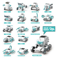 Jouets éducatifs STEM, kit de construction de robots à assembler soi-même, solaire/électrique, 16 en 1, avec composants en plastique, pour l'apprentissage unisexe
