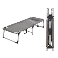 Lit pliant multifonctionnel d'extérieur, lit pliant en métal pour le camping