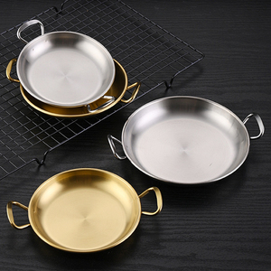 <span class=keywords><strong>Plateau</strong></span> <span class=keywords><strong>de</strong></span> service en acier inoxydable 304 à double poignée pour snacks, poulet frit, desserts et fruits, idéal pour restaurants et usage domestique - Product Image 2