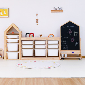 Juego de Muebles de Madera <span class=keywords><strong>para</strong></span> Niños, Armario y Gabinete de Almacenamiento de Juguetes, Librería y Guardarropa <span class=keywords><strong>para</strong></span> Habitaciones Infantiles de <span class=keywords><strong>Niñas</strong></span> - Product Image 1