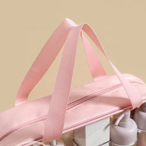 定制粉色防水PVC化妆包2026自有品牌塑料旅行PU透明糖果色大容量化妆包 - Product Image 5