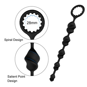 Jouets sexuels pour adultes Shand Back Chamber Pull Bead Plug, dilatateur anal, utilisation SM, noir, dispositif de masturbation pour homme et femme, vente en gros - Product Image 3