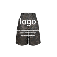 Shorts cargo courts pour homme, style patchwork camouflage, effet vieilli et enduit, design personnalisé, pour le sport et la course, ensemble de running