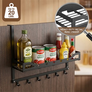 Stainless Steel <b>Towel</b> Organizer Standing Type <b>Large</b> Capacity Storage Rack 6 Hooks Waterproof Modern Non-Folding Double Tier - Product Image 4