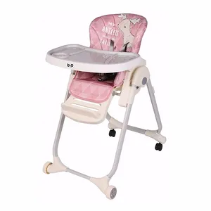 Yeni tasarım katlanabilir lüks alüminyum bebek besleme yüksek sandalye