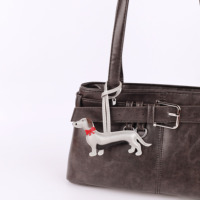 Porte-clés Chien Teckel en PU, Cuir Cousu Exquis, pour Grossistes et Boutiques, Ornement de Sac à Main, Pendentif de Sac à Dos