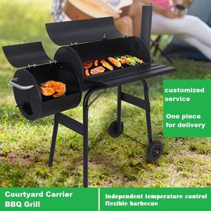 <span class=keywords><strong>Outdoor</strong></span> Trolley Barbecue Dubbele Vat Kip Grills Zware Grill Vrijstaande Grills - Product Image 4